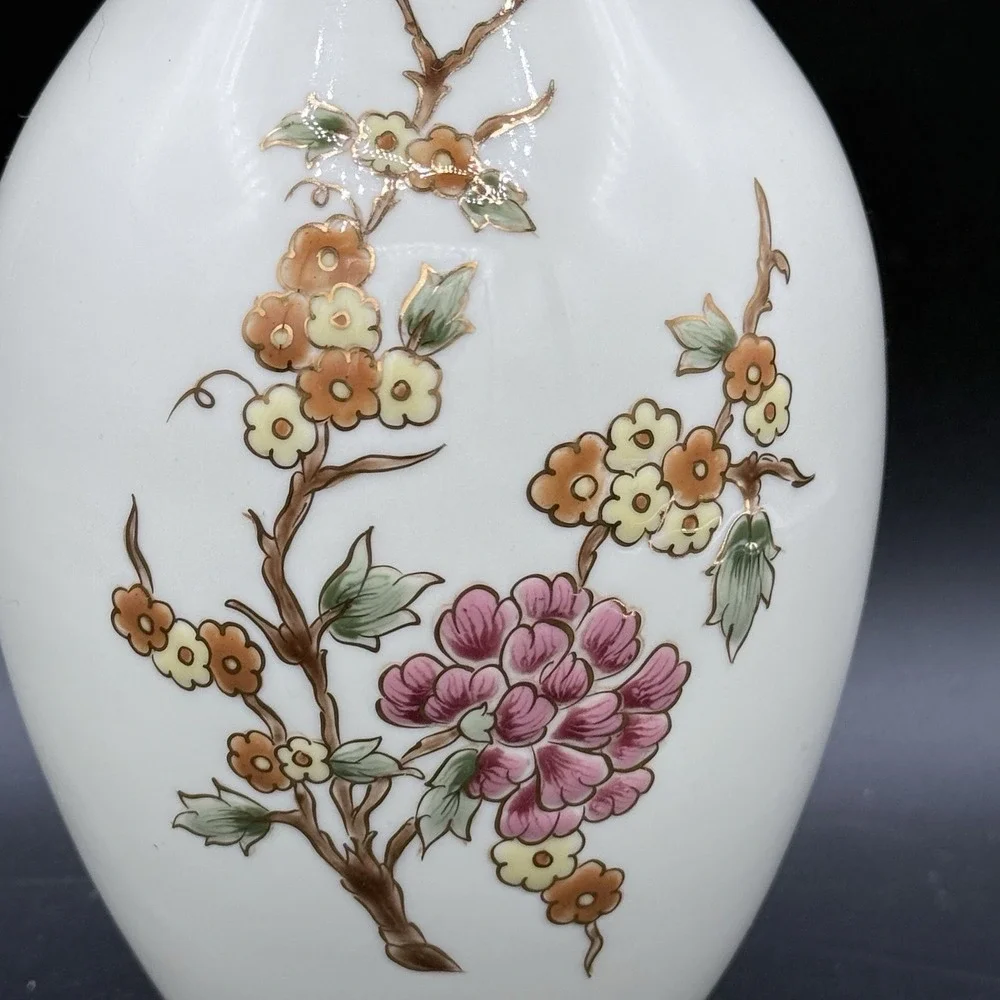 Zsolnay Vase‎ with Flower Decor - Signed 10 Inch Tall